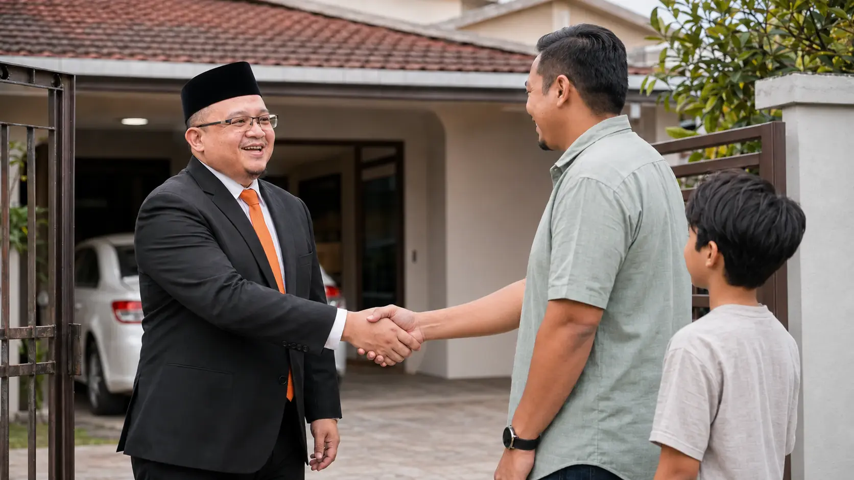Rizal menyambut keluarga pelanggan